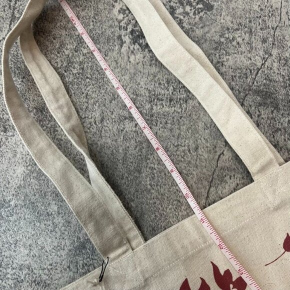 Pact  Earth's Favorite Reusable  100% Organic Cotton  Tote Bag  Red Flowers NWT - Picture 12 of 13